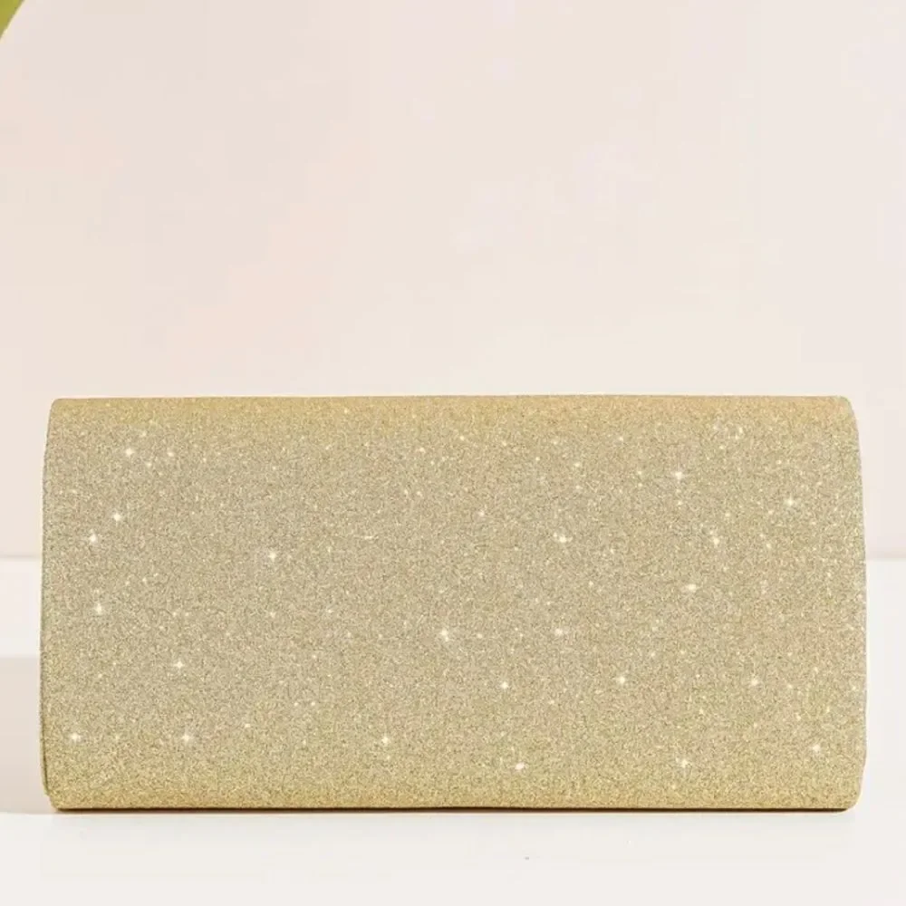 Gold Glitter Sparkling Evening Clutch Bag